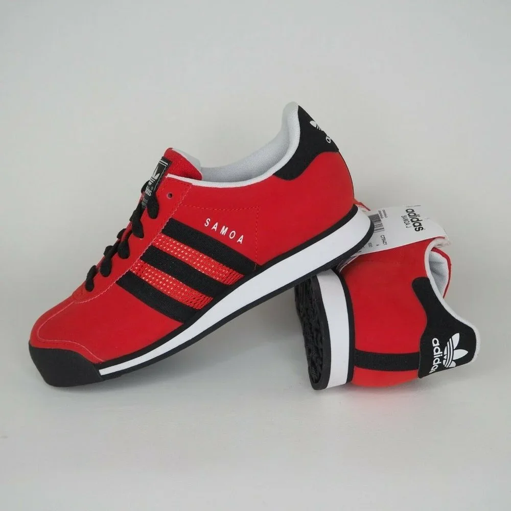 Adidas Samoa J Boys Shoes Red Sneakers Originals Leather C75421 Vintage - Picture 12 of 12